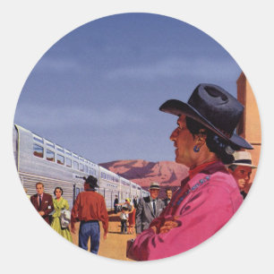 Adesivo Índio Nativo Americano Antigo em uma Estação de Tr