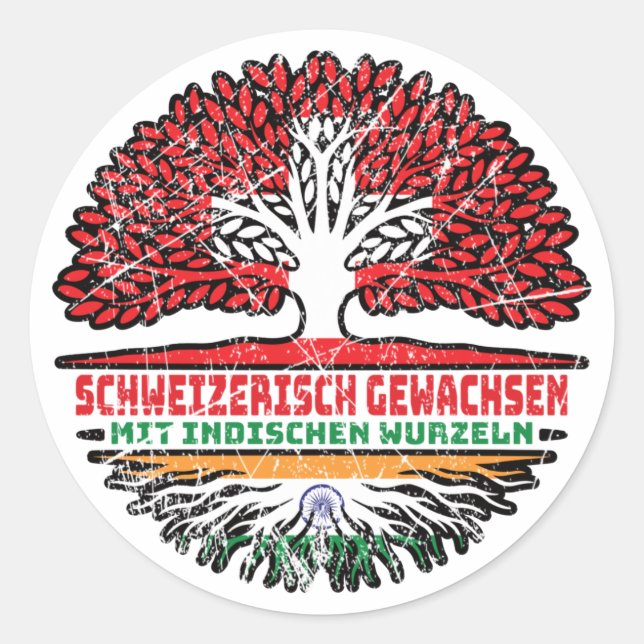 Adesivo Indisch Schweizer Schweiz Baum Wurzel (Frente)