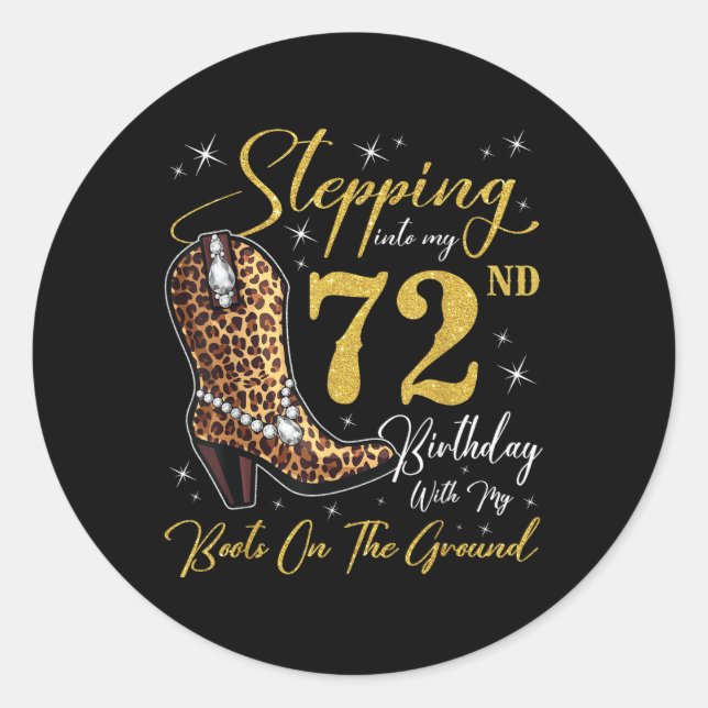 Adesivo Indo Ao Meu 72º Aniversário Com As Minhas Botas (Frente)