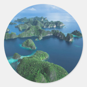 Adesivo Indonésia, Papua Ocidental. Aérea de Raja Ampat