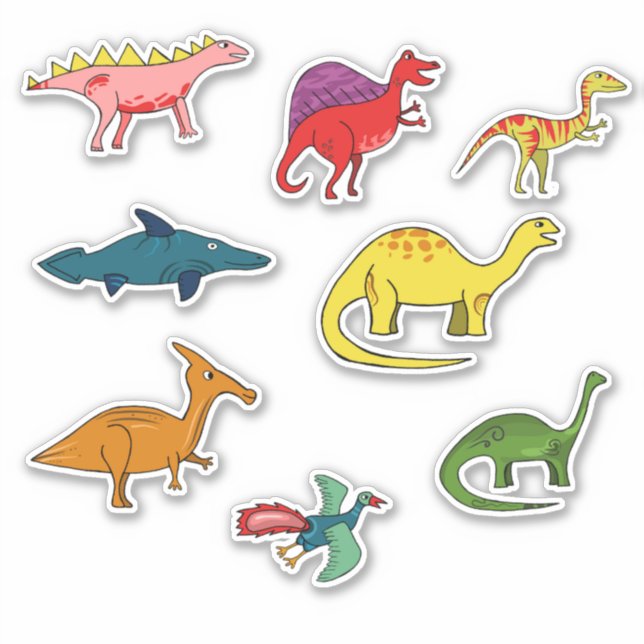 Adesivo Infantil de Dinossauro Colorido (Frente)
