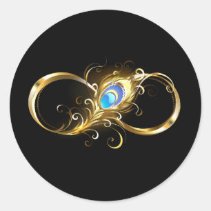 Adesivo Infinidade com a pena Pavão de Ouro
