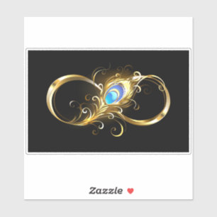 Adesivo Infinidade com a pena Pavão de Ouro