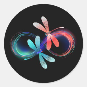 Adesivo Infinito com libélulas brilhantes