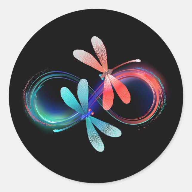 Adesivo Infinito com libélulas brilhantes (Frente)