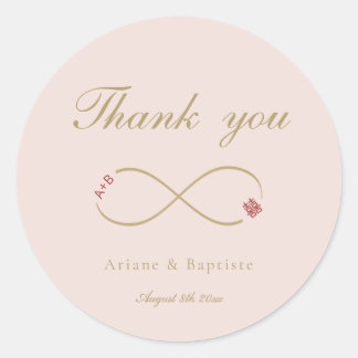 Adesivo Infinity Love Dupla Felicidade Blush Obrigado