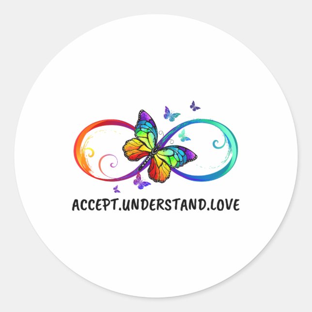 Adesivo Infinity Sign Accept Compreender Neurodiversificaç (Frente)