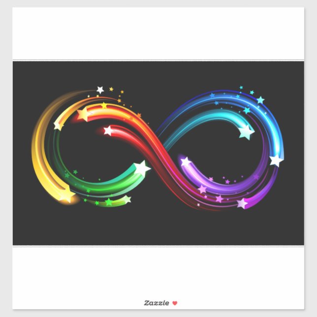 Adesivo Infinity symbol of rainbow comets (Folha)