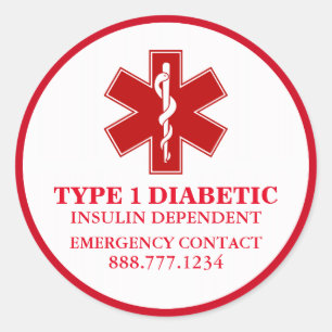 Adesivo Informação médica do diabético