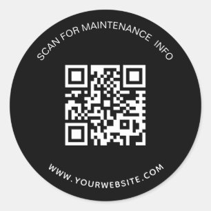 Adesivo Informações de manutenção de código qr de neg