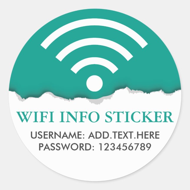 Adesivo Informações personalizadas sobre WiFi/acesso à Int (Frente)