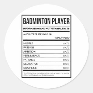 Adesivo Informações Sobre Os Jogadores De Badminton E Fato