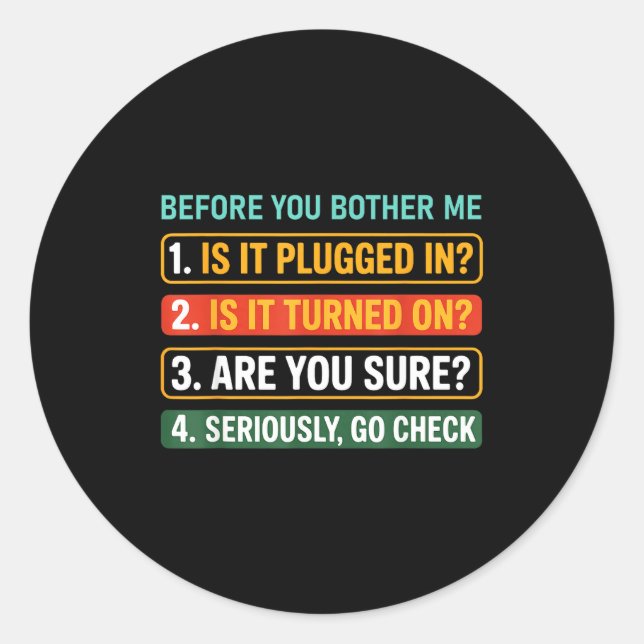 Adesivo Information Technology Tech _ Funny Technical Supr (Frente)