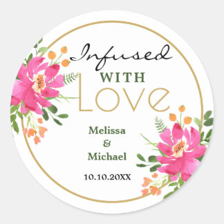 Adesivo Infuso Com Casamento Floral Rosa De Amor