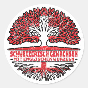 Adesivo Inglaterra Englisch Schweizer Schweiz Baum Wurzel