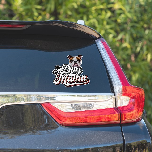 Adesivo Inglês Buldogue Dog Mama (Lado do carro)