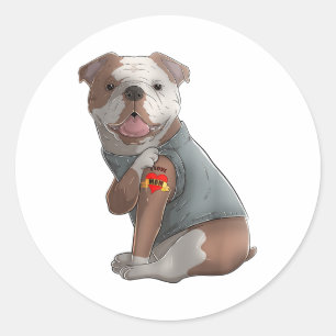 Adesivo Inglês Buldogue I Love Mãe Tattoo Camiseta de cão 