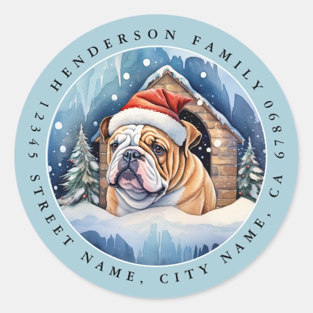 Adesivo Inglês Buldogue Round Stickers (Frente)