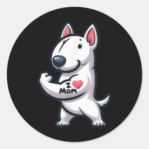 Adesivo Inglês Bull Terrier I Love Mamãe Engraçado Dog Tat