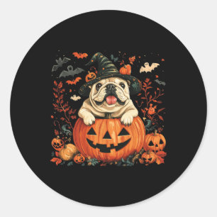 Adesivo Inglês Bulldog Pumpkin Halloween Homens de Ação de