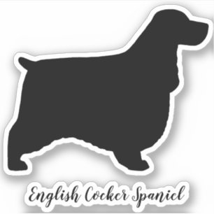 Adesivo Inglês Cocker Spaniel Dog Silhouyl Vinyl