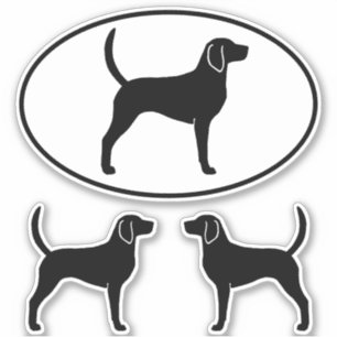 Adesivo Inglês Foxhound Dog Silhouettes Vinyl Sticker Set