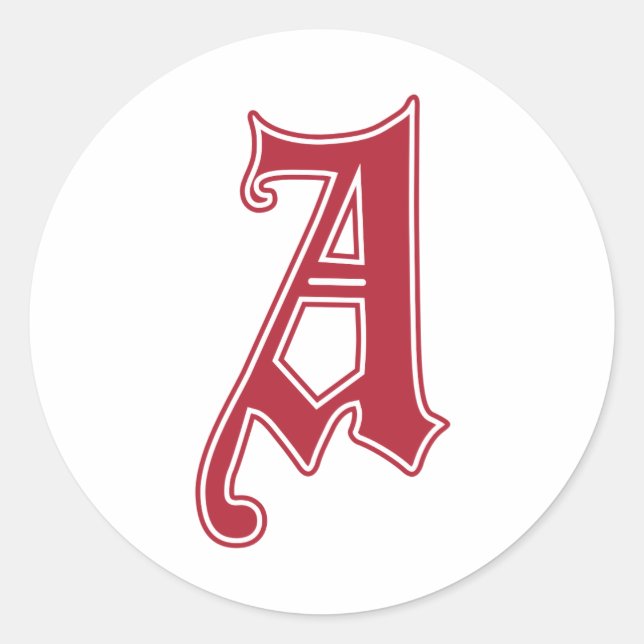 Adesivo Inglês Gótico Monograma - letra A (Frente)