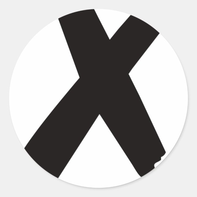 Adesivo Inglês - Letra americana "X" (Frente)