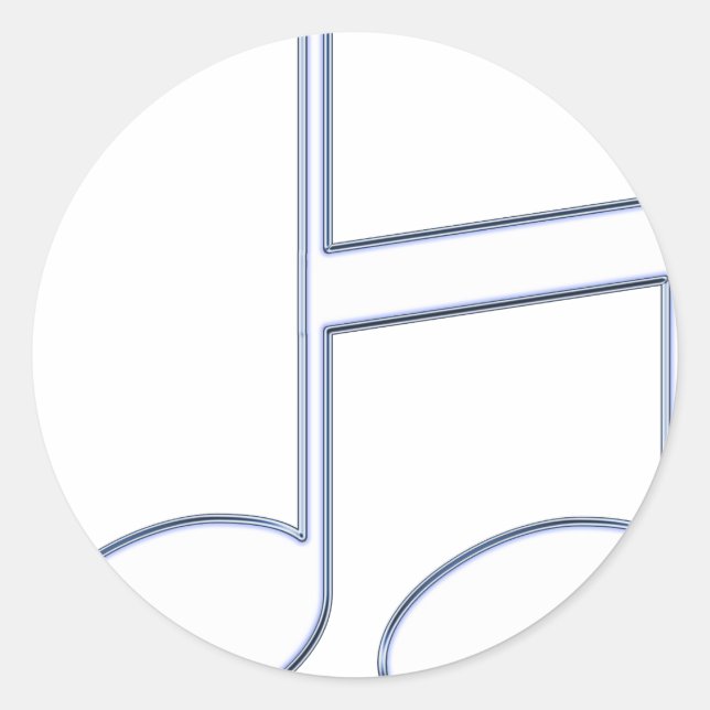 Adesivo Inglês - Letra "H" Criada das Notas Musicais (Frente)