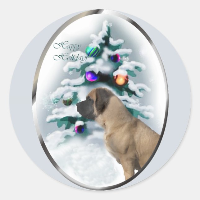 Adesivo Inglês Mastiff Natal (Frente)
