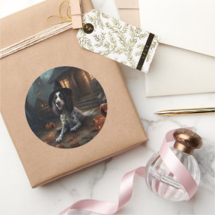 Adesivo Inglês Springer Spaniel Pumpkins Halloween Scary