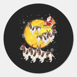 Adesivo Inglês Springer Spaniel Reindeer Cão de Natal Lo