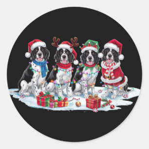 Adesivo Inglês Springer Spaniel Santa que chora elf Chr