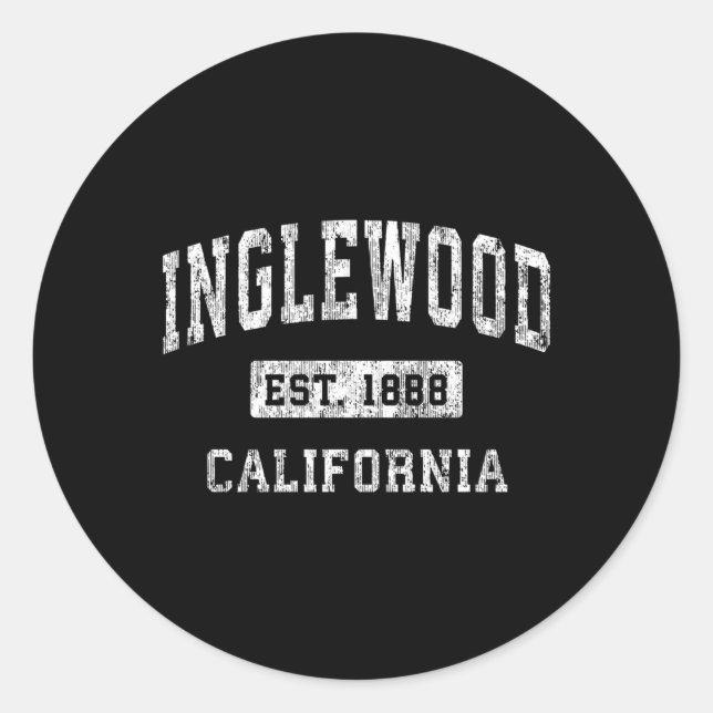 Adesivo Inglewood California Ca Estabelecida Esportes (Frente)