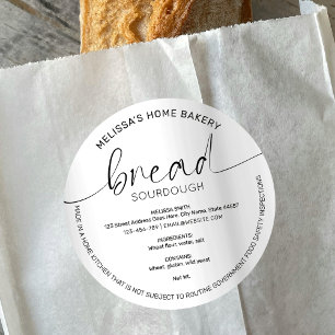 Adesivo Ingredientes da Lei de Algodão para Pão Minimalist
