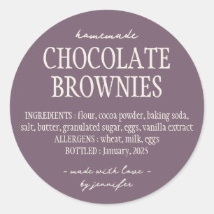 Adesivo Ingredientes da Lei de Alimentos da Padaria Roxa