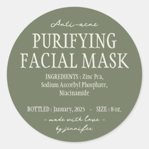Adesivo Ingredientes da máscara facial purificante antiacn