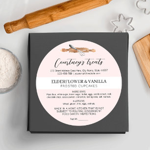 Adesivo Ingredientes da padaria inicial do Script Elegante