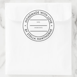 Adesivo Ingredientes Data Nome Personalizado Feito à Mão C