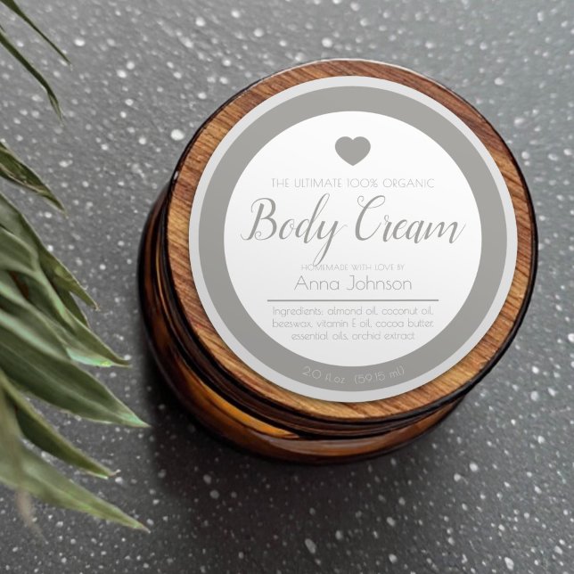 Adesivo Ingredientes de creme corporal caseiro rótulo bran (Criador carregado)