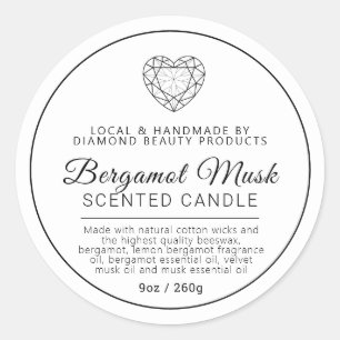 Adesivo Ingredientes de diamante de Bergamot Musk caseiros