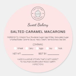 Adesivo Ingredientes de Macarons da Lei de Alimentos da Co
