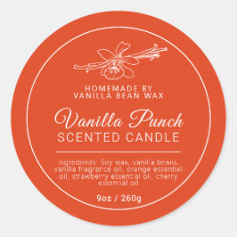 Adesivo Ingredientes de velas de fruta de baunilha caseira