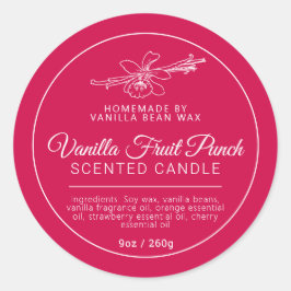 Adesivo Ingredientes de velas de fruta de baunilha caseira