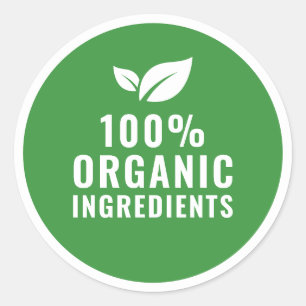 Adesivo Ingredientes Orgânicos Alimento Folha Verde Minima