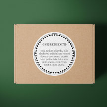 Ingredientes para o coração Rotulagem do produto