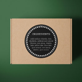 Adesivo Ingredientes para o coração Rotulagem do produto