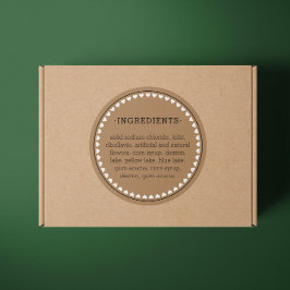 Adesivo Ingredientes para o coração Rotulagem do produto