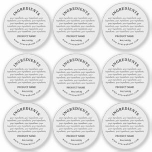 Adesivo Ingredientes Produto Rótulo transparente de vinilo