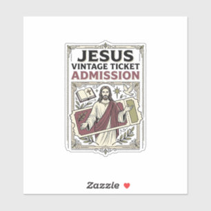 Adesivo Ingresso Jesus Vintage Admissão Jesus Vintage Tick